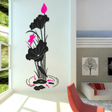 创意亚克力3d立体墙贴纸客厅卧室内玄关过道餐厅家装饰贴画荷花