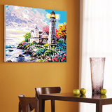 diy数字油画风景手绘大幅房子客厅欧式填色画简单装饰画 永恒之塔