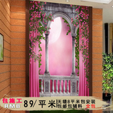 古埃伦3D立体壁画竖版玄关过道走廊背景墙画欧式浪漫风景延伸空间