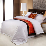 批发定制 贡缎四件套星级酒店宾馆医用床上用品白色床单被套