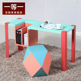 简约彩色书桌组合卧室电脑桌时尚台式家用办公桌现代儿童学习桌