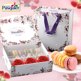 Pasquier马卡龙甜点法国进口马卡龙礼盒永生花红玫瑰甜品蛋糕零食