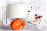 橙色陶瓷台灯／家居工艺装饰品现代简约创意儿童卧室书房小床头灯