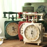欧式复古创意立式个性时钟奶茶店装饰品钟表客厅卧室电话台式钟表