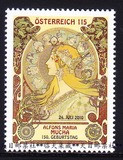 [临天集藏]奥地利邮票 2010年画家慕夏诞生150年.名画 1全新