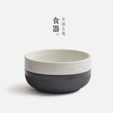 lototo日式陶瓷米饭碗粗陶小碗创意家用甜品碗沙拉碗儿童碗碗餐具
