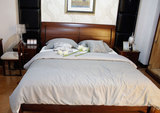 美国进口红橡木床简约现代中式全实木双人床1.8米储物高箱床婚床