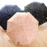 加大加固遇水开花晴雨伞三折叠黑胶太阳伞防紫外线超大防风雨伞女