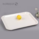 KORDCO 密胺托盘长方形塑料茶盘水杯盘欧式果盘酒店仿瓷白色餐盘