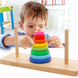 包邮 木制大号汉诺塔 河内塔成人儿童益智玩具 叠叠乐彩虹套圈塔