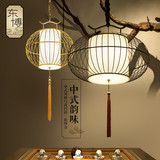新中式吊灯铁艺餐厅吊灯创意个性鸟笼灯北欧吧台复古工程鸟笼吊灯