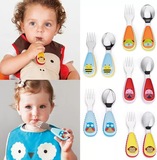 宝宝勺子不锈钢勺叉套装儿童学习餐具方便抓握不含BPA包邮
