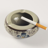 创意陶瓷烟灰缸中国风烟缸个性陶瓷青花烟灰缸复古家居装饰品礼物