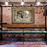 创意美式复古世界地图墙面装饰挂画工业风样板房酒吧咖啡馆办公室