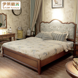 美式乡村双人床1.5米实木床1.8大床气动高箱公主床婚床卧室家具