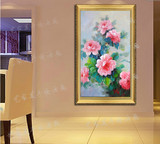 植物手绘油画酒店数字客厅装饰欧式花卉花开富贵diy自制大幅高档