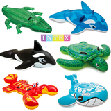 正品INTEX水上动物坐骑儿童戏水玩具大海龟蓝鲸海豚宝宝游泳坐圈