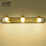 现代简约LED卫生间浴室镜前灯 北欧宜家实木梳妆台床头灯壁灯灯具