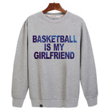 秋季圆领卫衣男外套篮球是我女朋友宽松运动青少年学生薄款套头衫