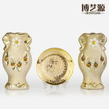 欧式小花瓶三件套装创意陶瓷工艺品摆件家居装饰品摆设餐桌干花器