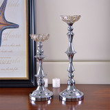 品伦 欧式美式水晶玻璃烛台 餐桌浪漫摆件样板房软装家居装饰品
