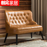 简约欧式双人单人沙发椅 小户型卧室客厅咖啡厅LOFT复古沙发美式