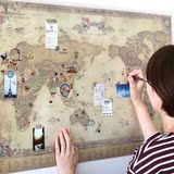 精品正品韩国indigo 欧式复古创意世界地图客厅装饰挂图地图挂画