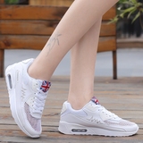 夏季学生气垫鞋女韩版小白鞋网面透气运动鞋厚底跑步女鞋平底板鞋