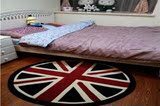椅垫米字旗地毯英伦风圆形儿童地毯卧室床边客厅卡通转椅书房电脑