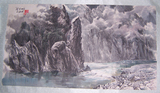 国画山水画朝鲜画风景画手绘油画收藏真品原作客厅办公室挂画