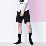 gxg.jeans男装夏季新款修身黑色青年直筒休闲五分短裤潮62922001
