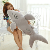 创意大白鲨鲨鱼玩偶毛绒玩具大号鱼公仔男朋友睡觉抱枕生日礼物女