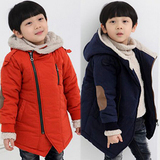 童装男童秋冬季加绒外套2014新款韩版大中小儿童外衣女童加厚棉衣