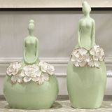 欧式白色陶瓷花瓶瓷器摆件客厅简约台面艺术家居装饰品创意送礼物