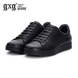 商场同款gxg.jeans男装黑色休闲鞋纯色男鞋系带板鞋#62650501