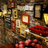 美式复古实木照片墙铺店家居客厅卧室装饰创意相框墙墙面装饰相框