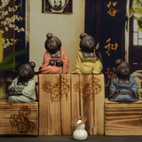 唐朝仕女琴棋书画紫砂陶瓷人物摆件创意家居装饰品摆设工艺品