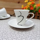 包邮白色欧式陶瓷咖啡杯套装 英式茶杯 星巴克卡布奇诺送勺