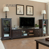 纯实木电视柜红橡木电视柜组合柜1.8 2米美式客厅简约现代家具