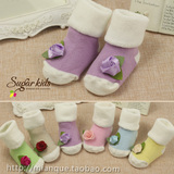 0-3-6-12个月新生婴儿袜子1-3岁女宝宝纯棉松口中筒鞋袜 冬季加厚