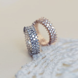 韩国进口三排钻锆石水晶戒指百搭基本款个性欧美大牌钻戒指环饰品