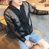 夏季韩版男士防晒服超薄透气网纱夹克衫青少年防晒衣外套潮男薄款