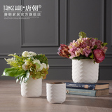 现代欧式简约 家居客厅餐桌茶几时尚装饰品 白色陶瓷插花花瓶摆件