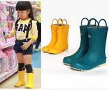 外贸出口韩国儿童雨鞋 时尚男女童水鞋 防滑收口天然橡胶运动套鞋