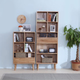 纯实木书柜书架  组合简易日式白橡木 简约现代收纳置物架子特价