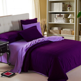 纯色床单4四件套男女学生宿舍被单被套3三件套床上用品1.8深紫色