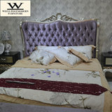 简约实木床橡木床欧式双人床组合1米8新古典床紫色公主床卧室婚床