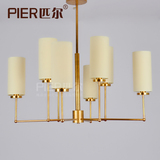 匹尔 北欧美式全铜吊灯 现代艺术简约床头灯 书房卧室客厅纯铜灯