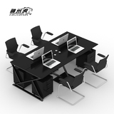 新款办公家具办公桌2 4 6人办公桌屏风隔断职员桌员工位组合桌椅