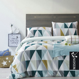 北欧简约风格纯棉贡缎四件套全棉几何图形4件套床上用品2015新款